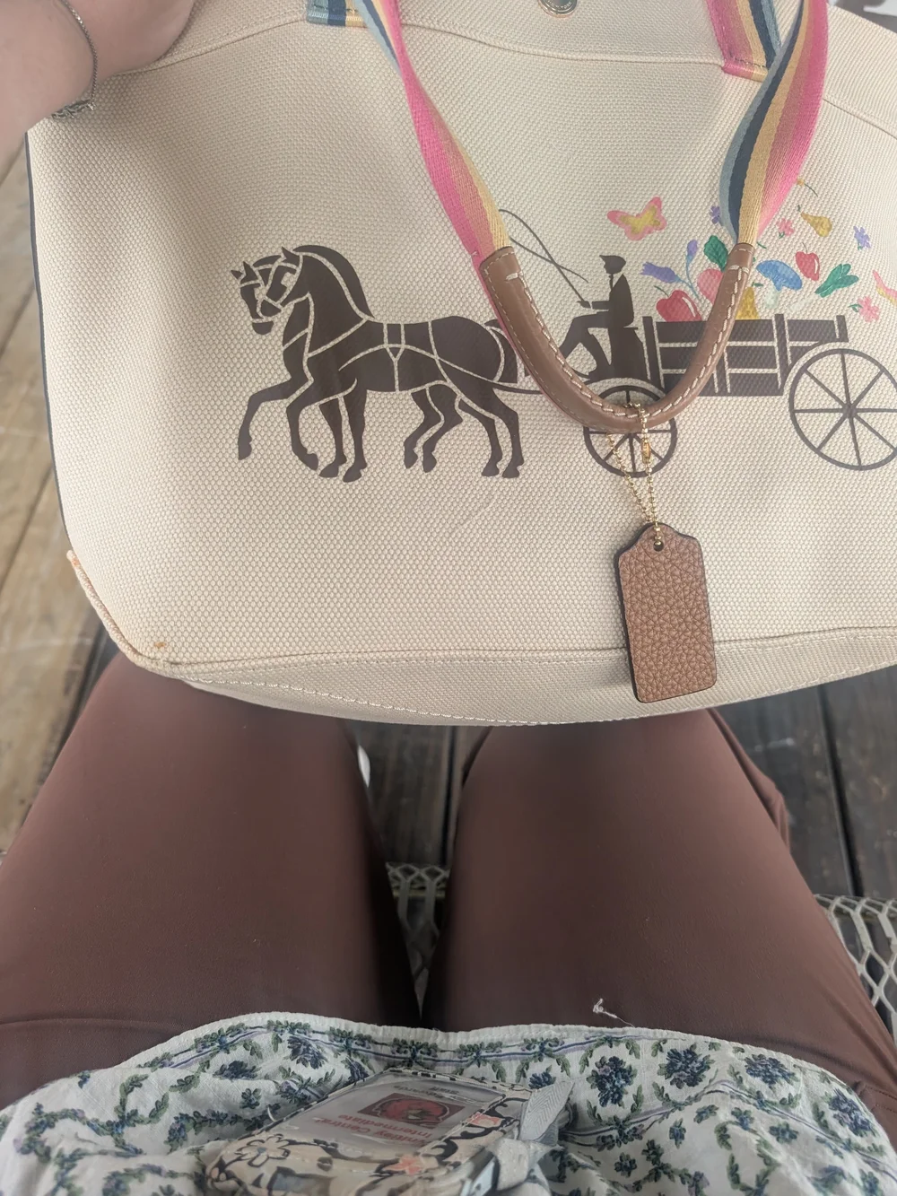 Authentic Coach Cottagecore Coquette tote with dreamy horse and carriage 🐎✨